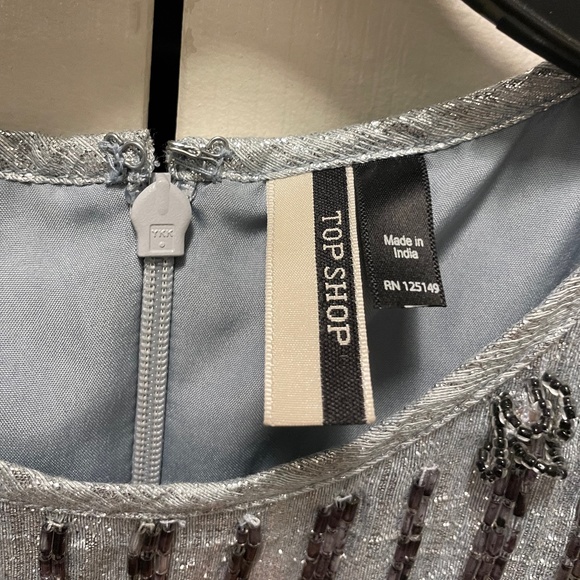 Topshop Blue Embellished Bodice Cocktail Dress - Picture 5 of 5